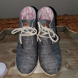 Toms booties wedges
